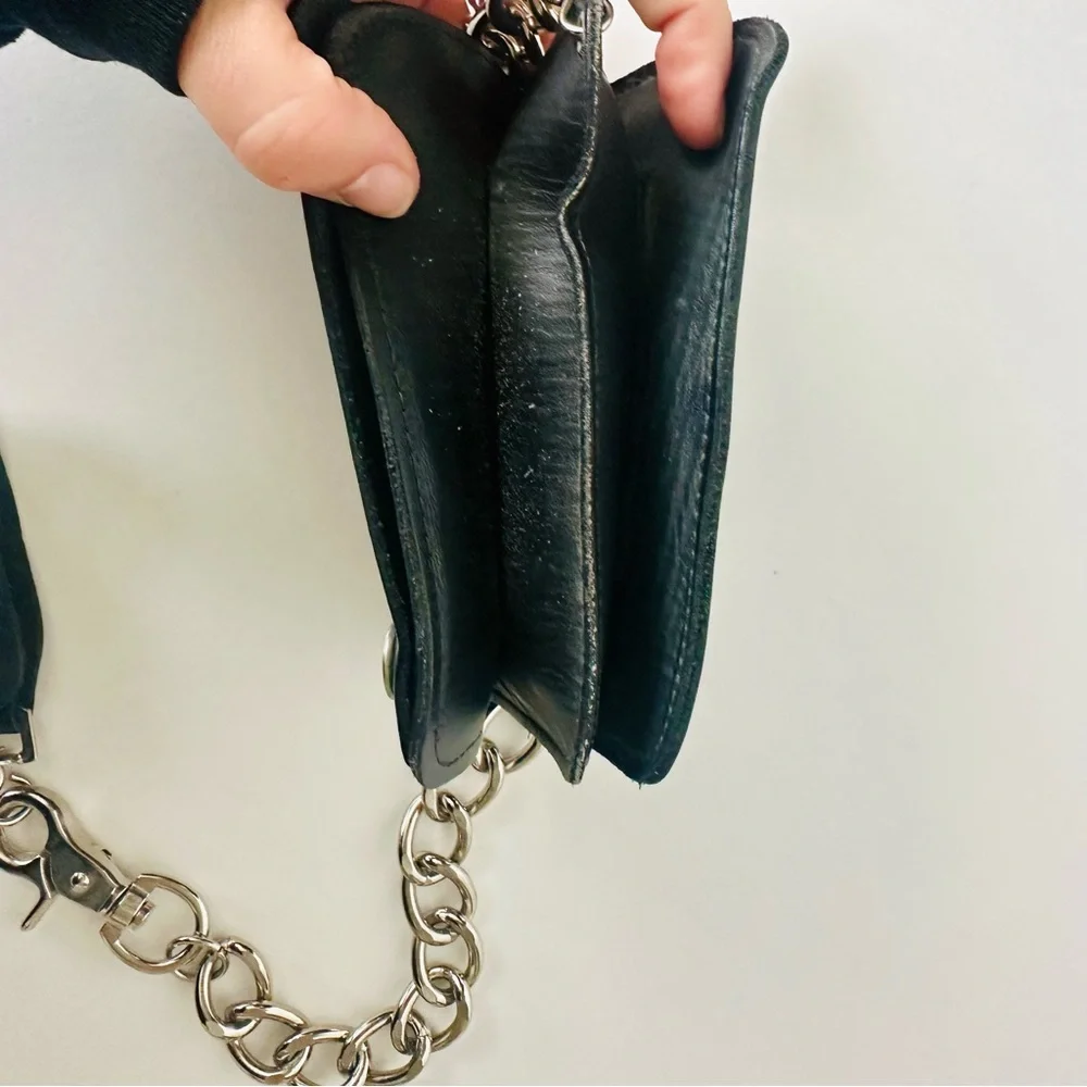 Genuine Leather Card & Key Holder w 20” Stainless Chain